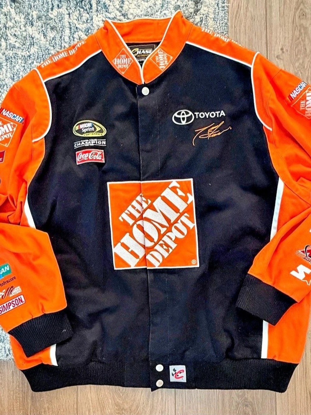 Vintage Chase Authentics Tony Stewart #20 Home Depot NASCAR Racing Jacket 3XL